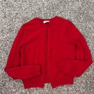 Aritzia Red Button-Up Cardigan